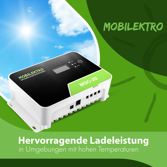 Mobilektro MPPT Laderegler 20A/100V - Bluetooth