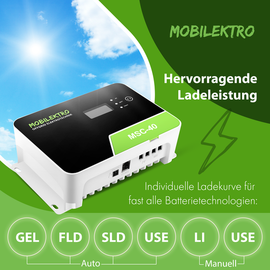 Mobilektro MPPT Laderegler 40A/100V - Bluetooth