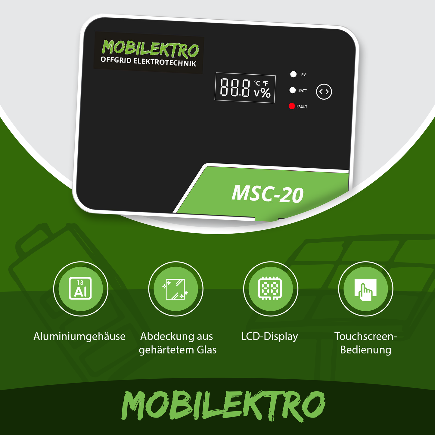Mobilektro MPPT Laderegler 20A/100V - Bluetooth