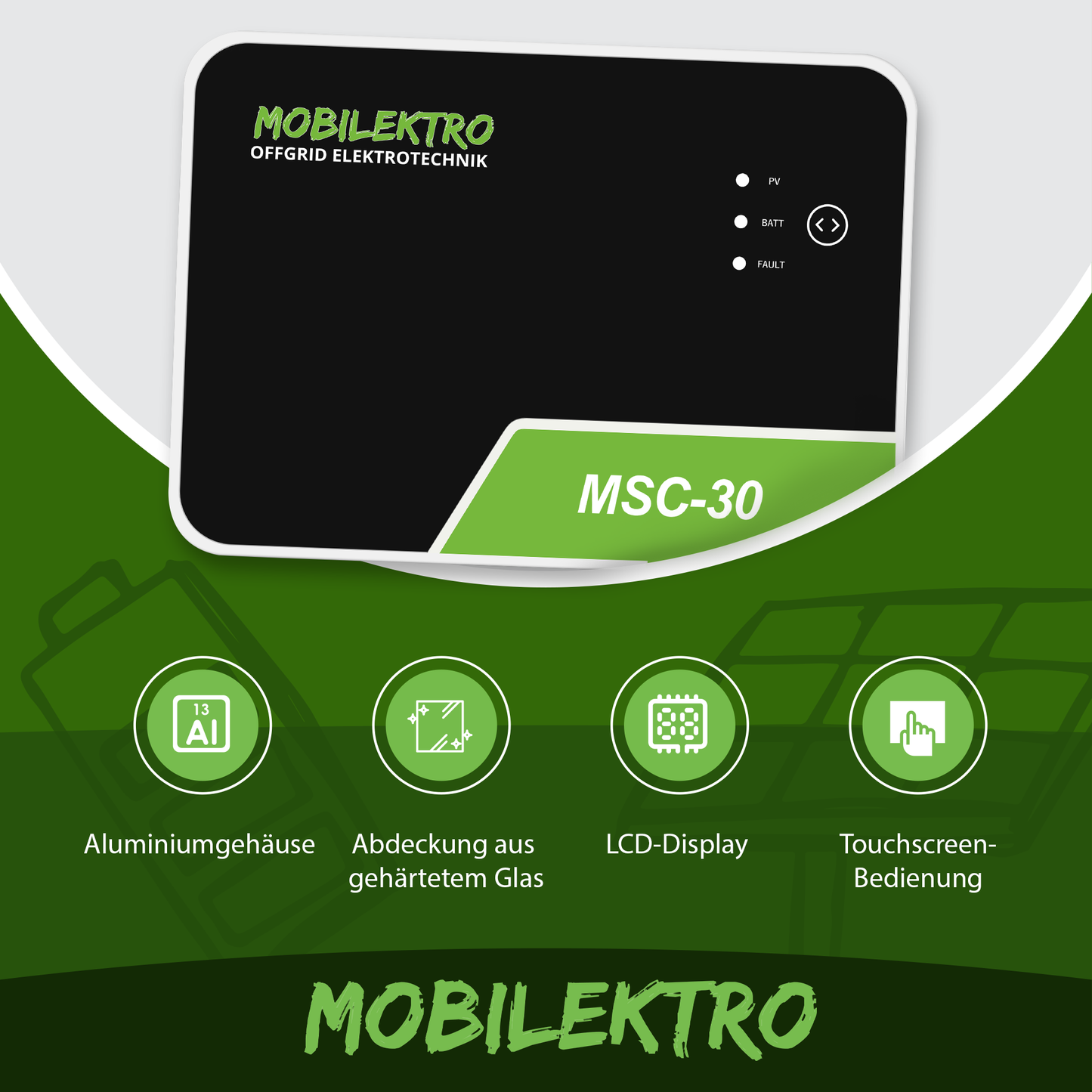 Mobilektro MPPT Laderegler 30A/100V - Bluetooth