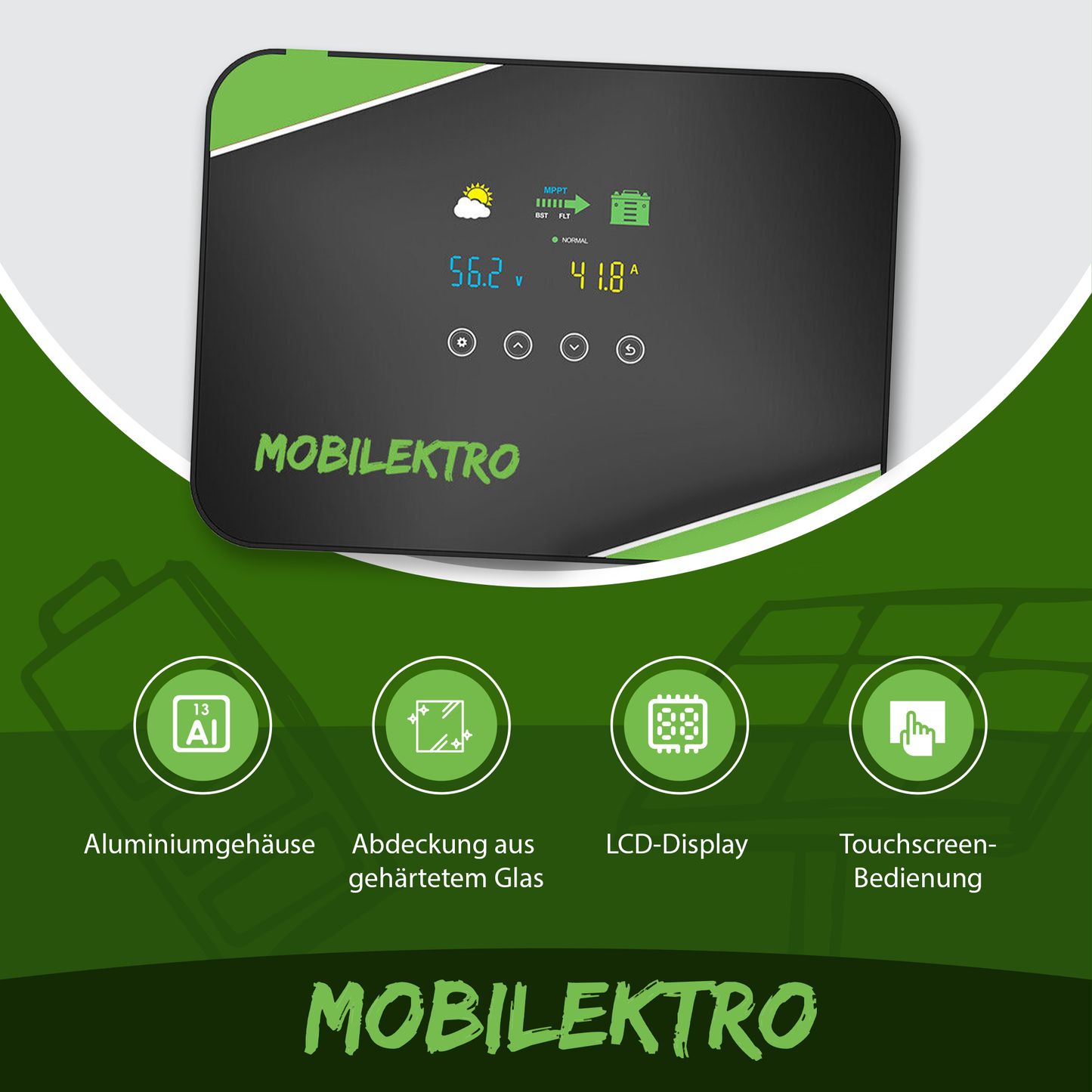 Mobilektro MPPT Laderegler 30A/100V - Bluetooth + Unterputzmontage
