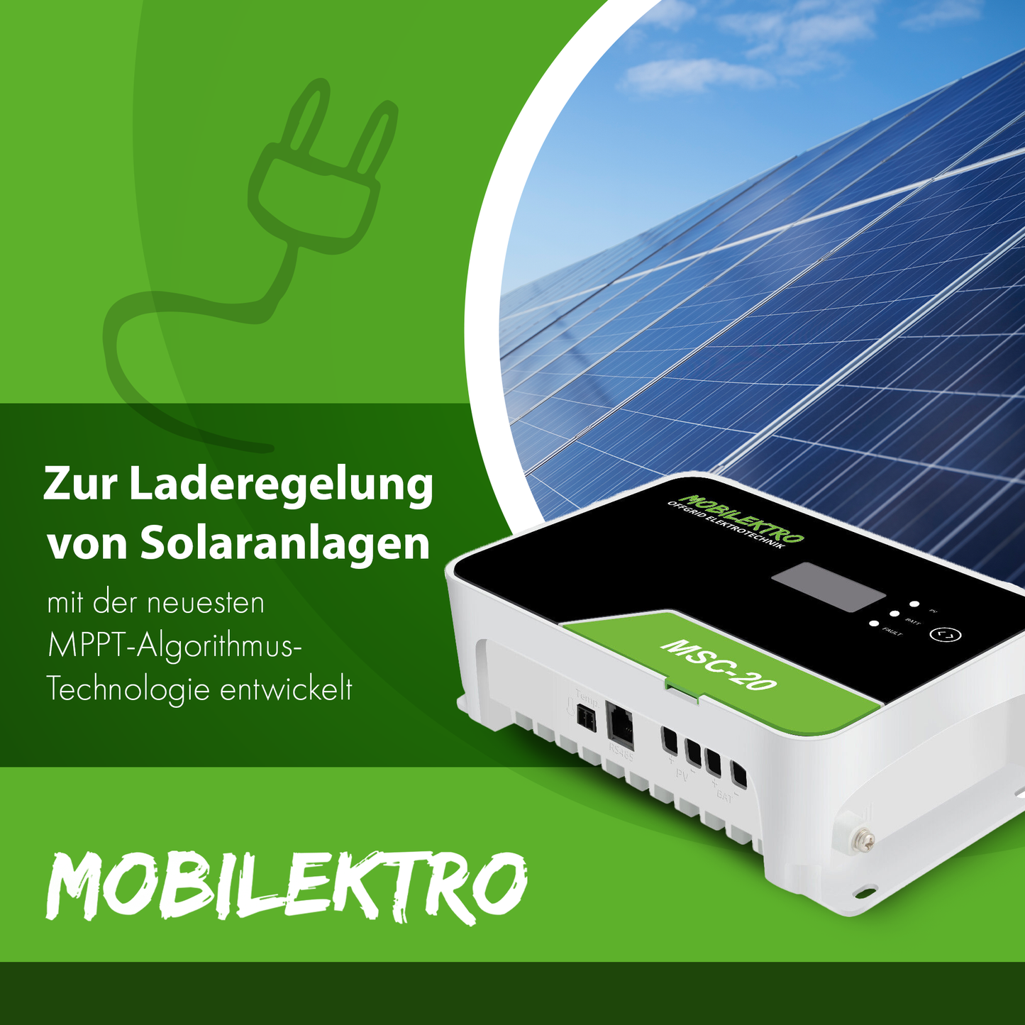 Mobilektro MPPT Laderegler 20A/100V - Bluetooth