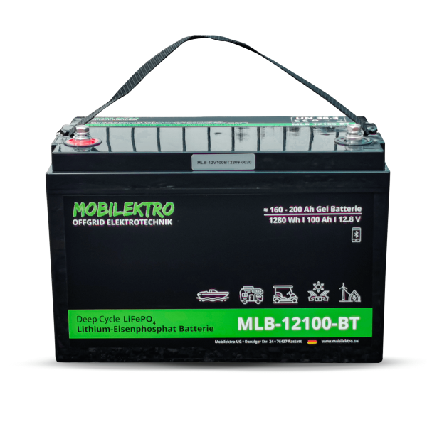 MOBILEKTRO LiFePO4 Batterie 12,8V 100Ah Bluetooth – MLB-12100-BT