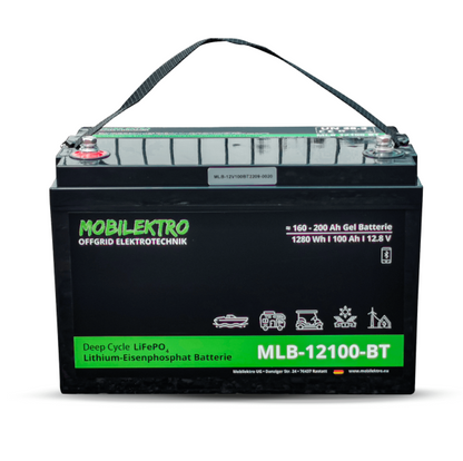 MOBILEKTRO LiFePO4 Batterie 12,8V 100Ah Bluetooth – MLB-12100-BT