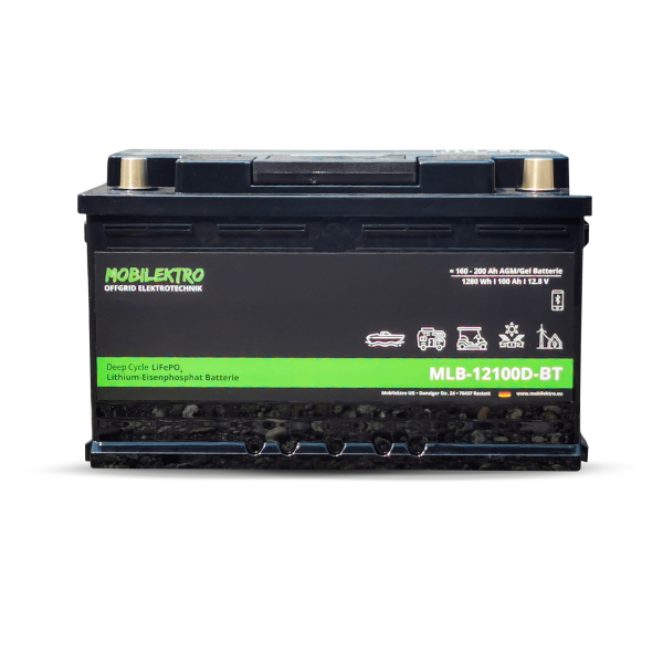 MOBILEKTRO LiFePO4 Batterie 12,8V 100Ah Bluetooth – MLB-12100D-BT