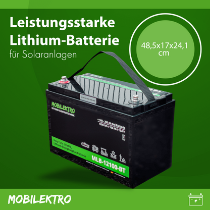 MOBILEKTRO LiFePO4 Batterie 12,8V 100Ah Bluetooth – MLB-12100-BT