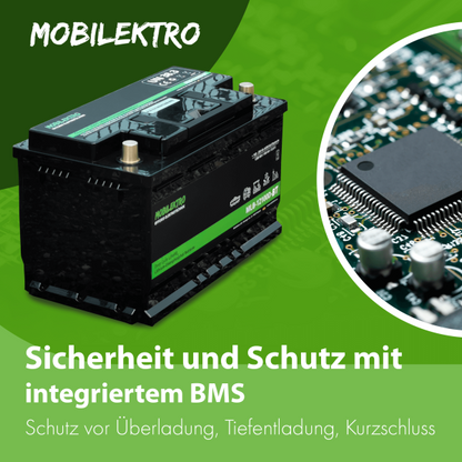 MOBILEKTRO LiFePO4 Batterie 12,8V 100Ah Bluetooth – MLB-12100D-BT