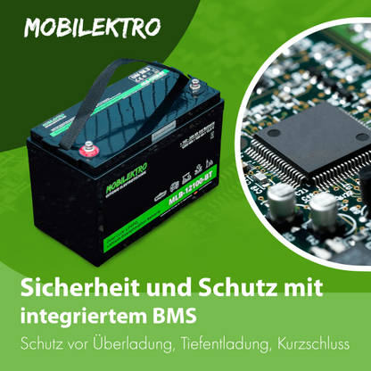MOBILEKTRO LiFePO4 Batterie 12,8V 100Ah Bluetooth – MLB-12100-BT