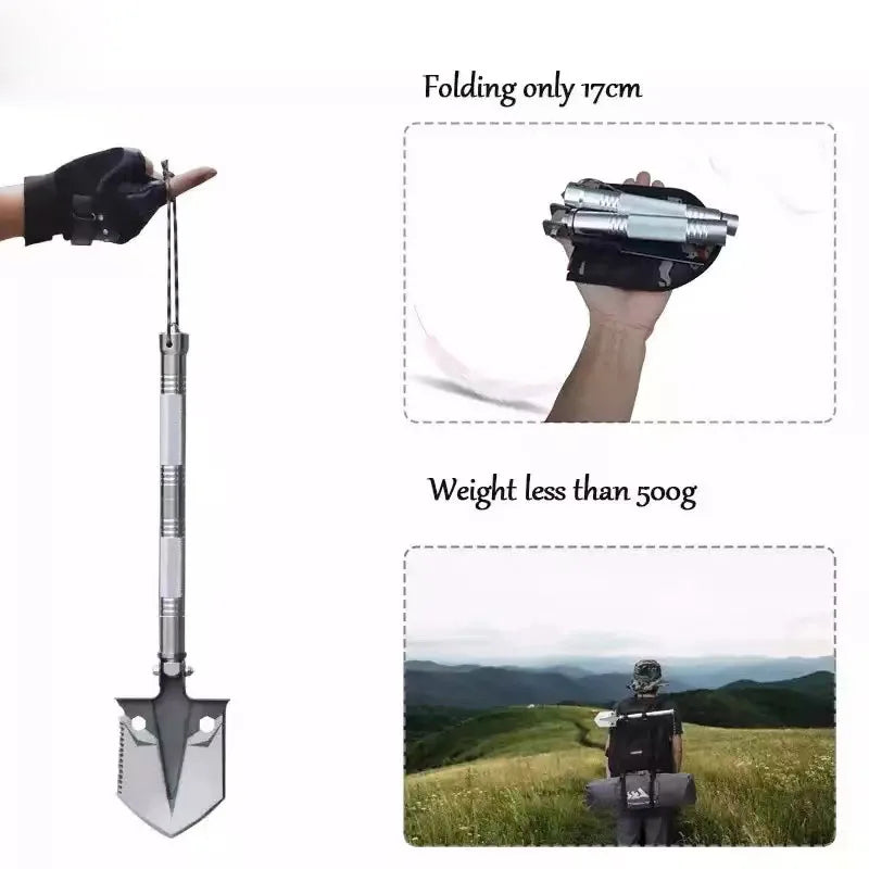 Multifunctional Garden Hoe Beach and Camping Equipment Hand Tool Folding Shovel